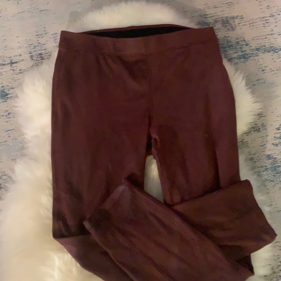 Free People faux leather burgundy leggings - Picture 1 of 6